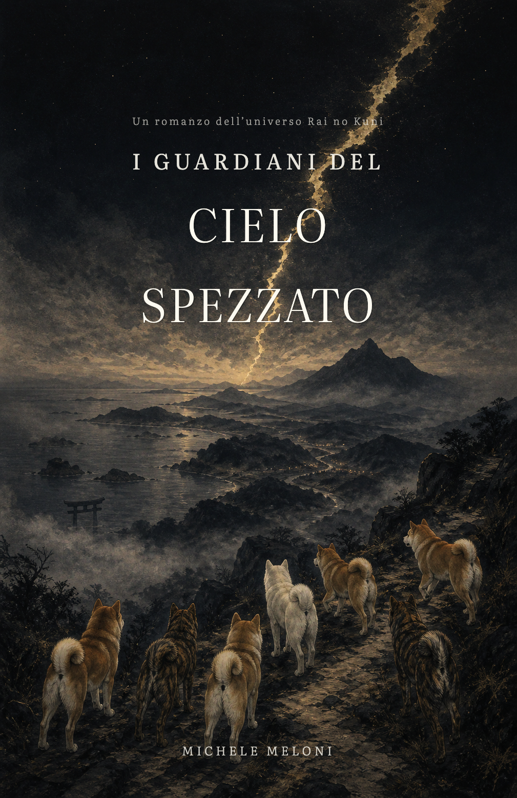 Copertina Sette Akita del romanzo I guardiani del cielo spezzato